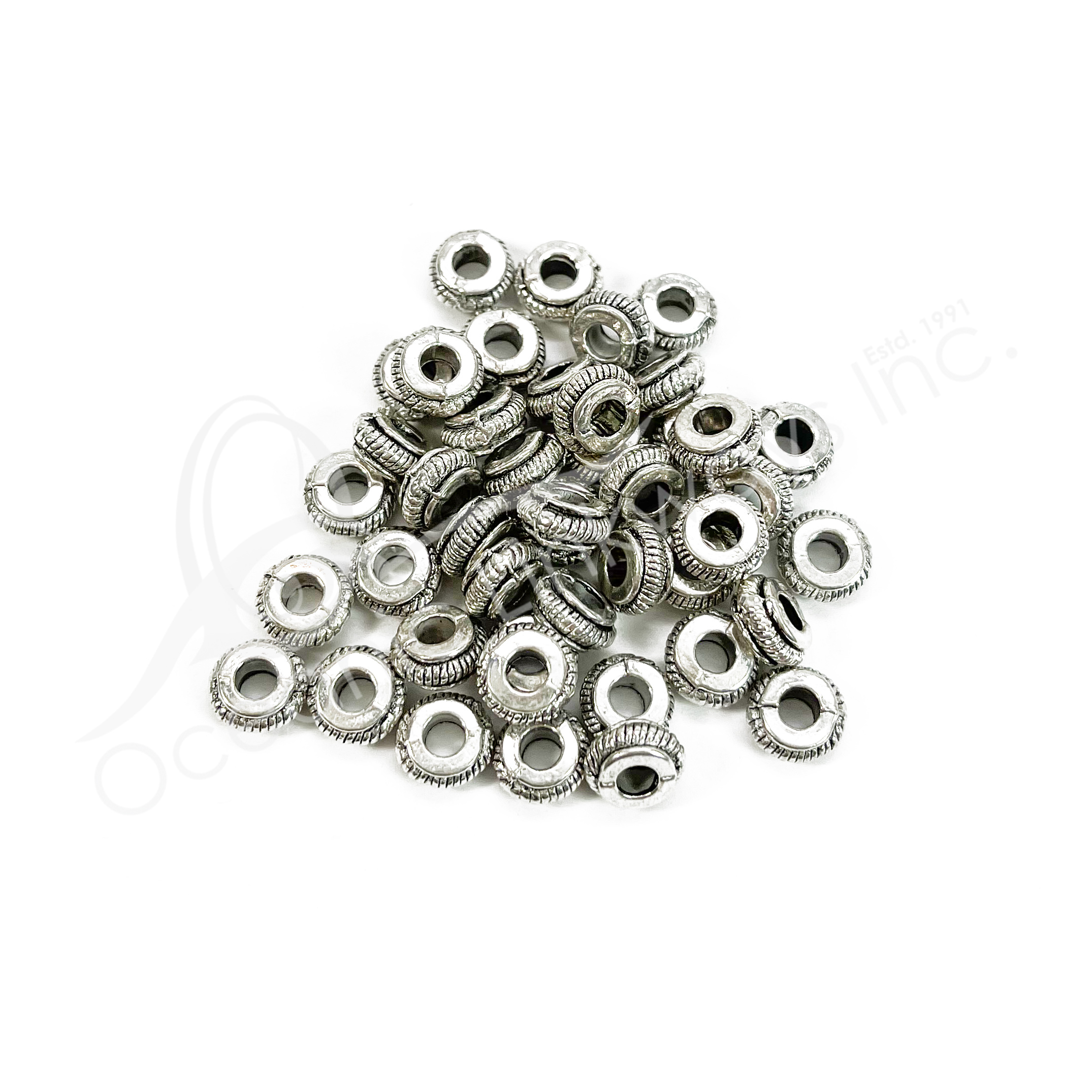 (CLOSE OUT) BEADS METAL SPACER (PK 44) 6 MM D X 3 MM T Oceanic Linkways Inc Wholesaler of