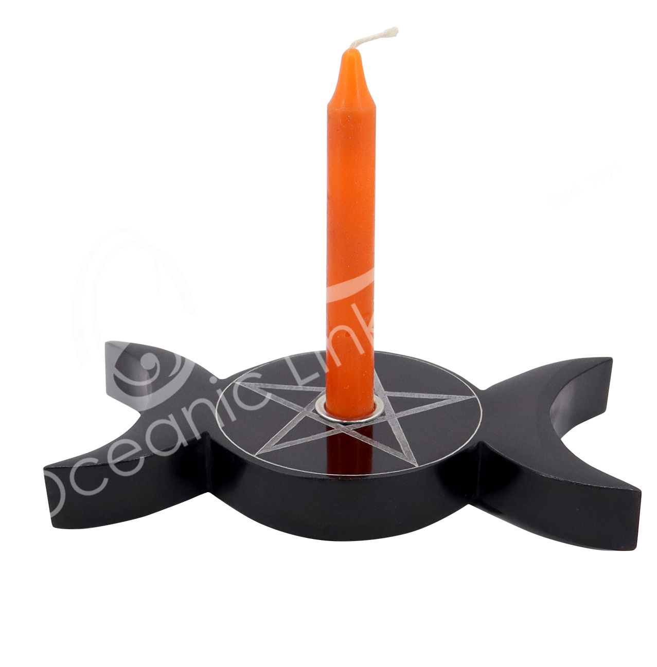 Candle Holder Black Soapstone New Jersey Oceanic Linkways