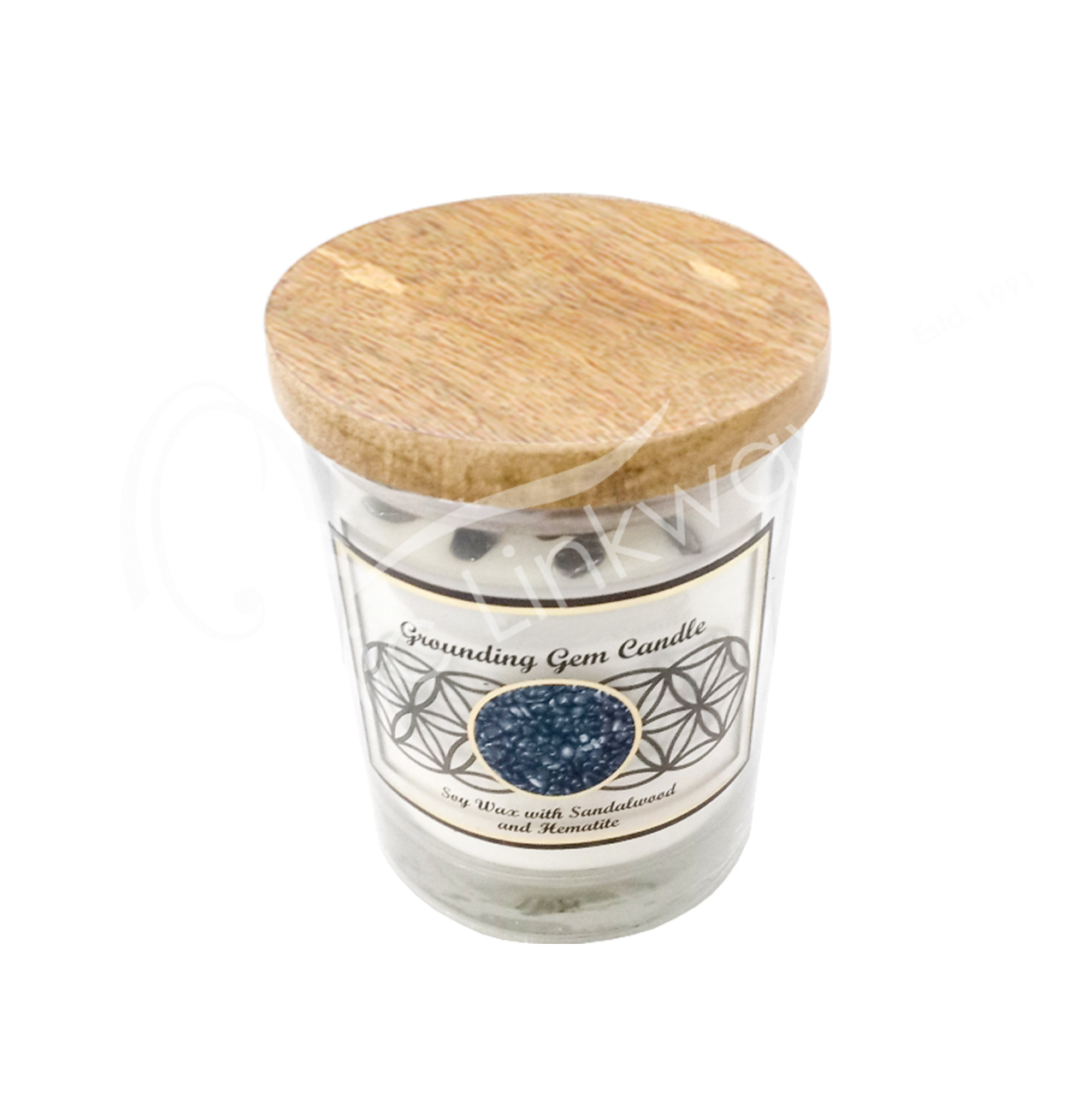 Soy Candle Sandalwood Hematite Oceanic Linkways in NJ USA