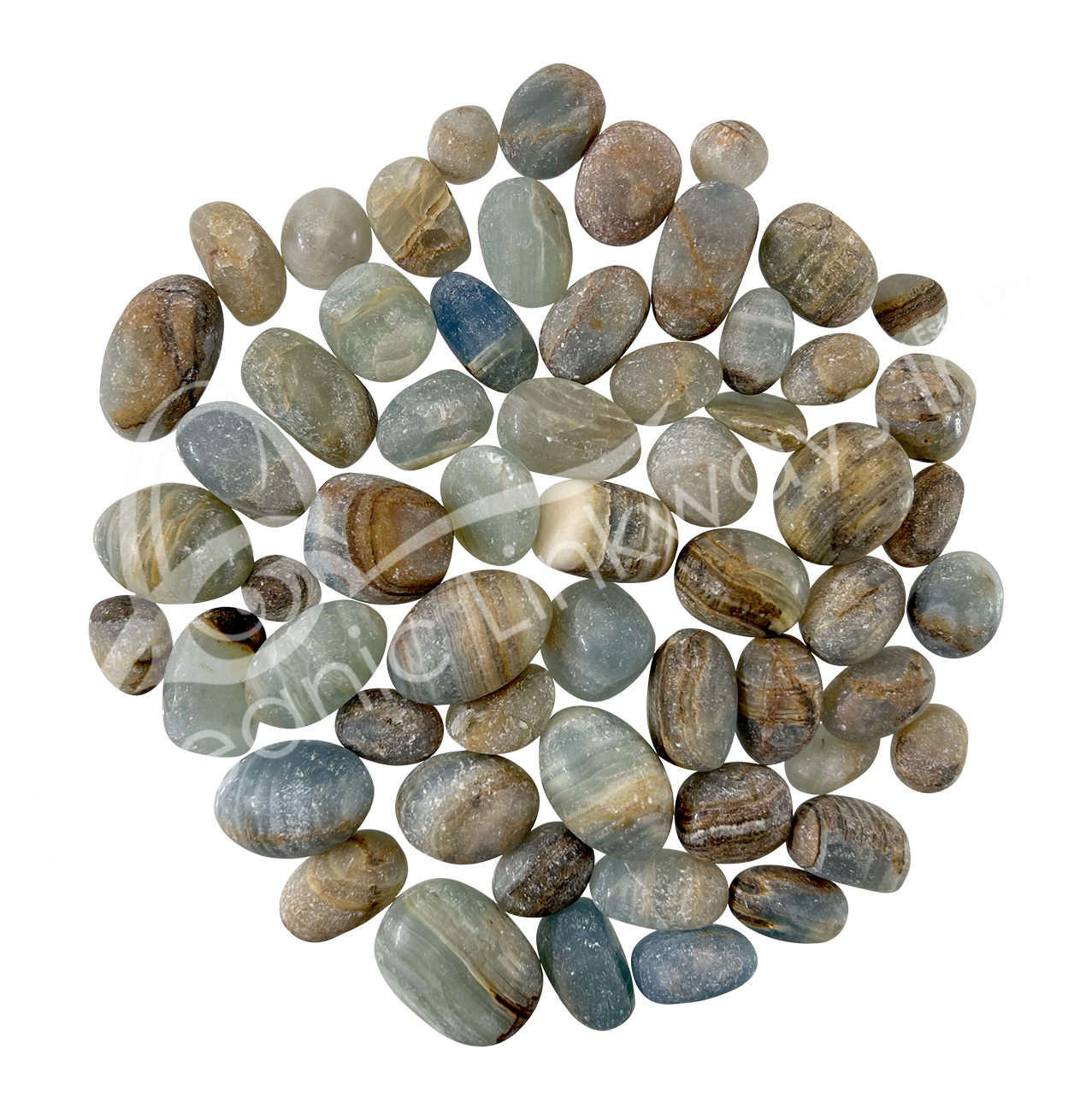 Matte Blue Onyx B Tumbled Stones Oceanic Linkways in NJ USA