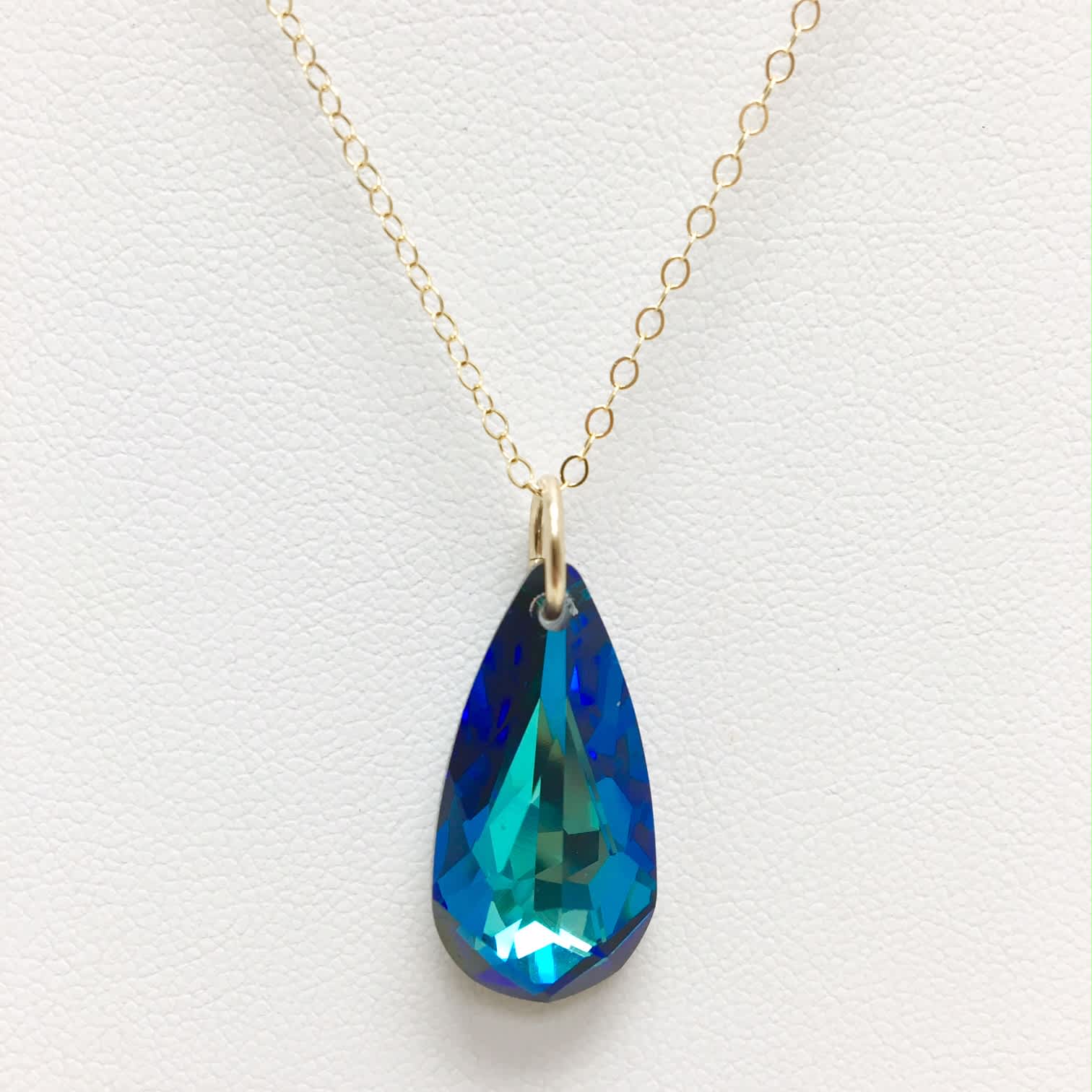 Gold Filled Crystal Pendant Oceans Allure