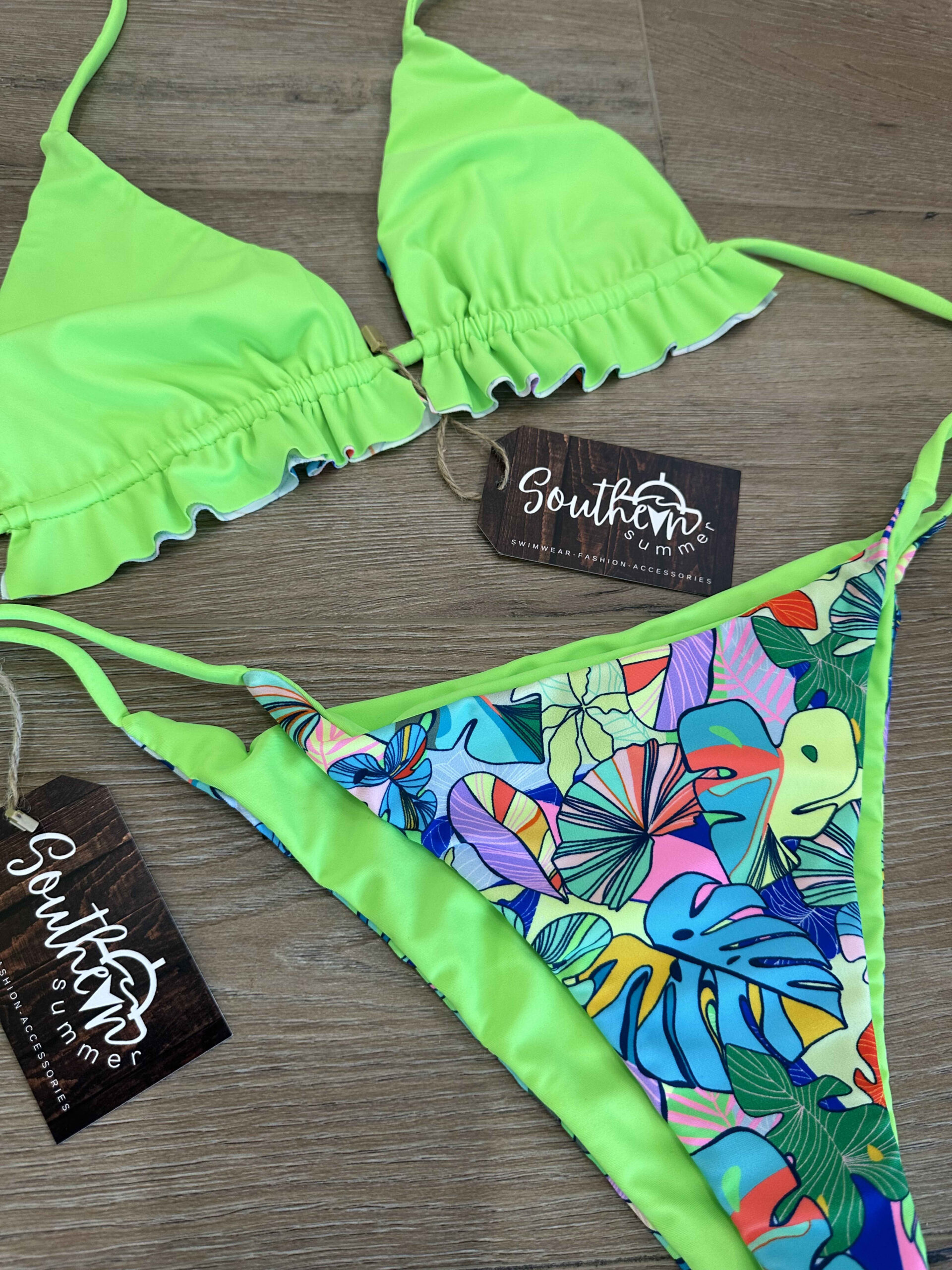 Key West Tropical Groove/ Neon Green Bottom Oceans Allure
