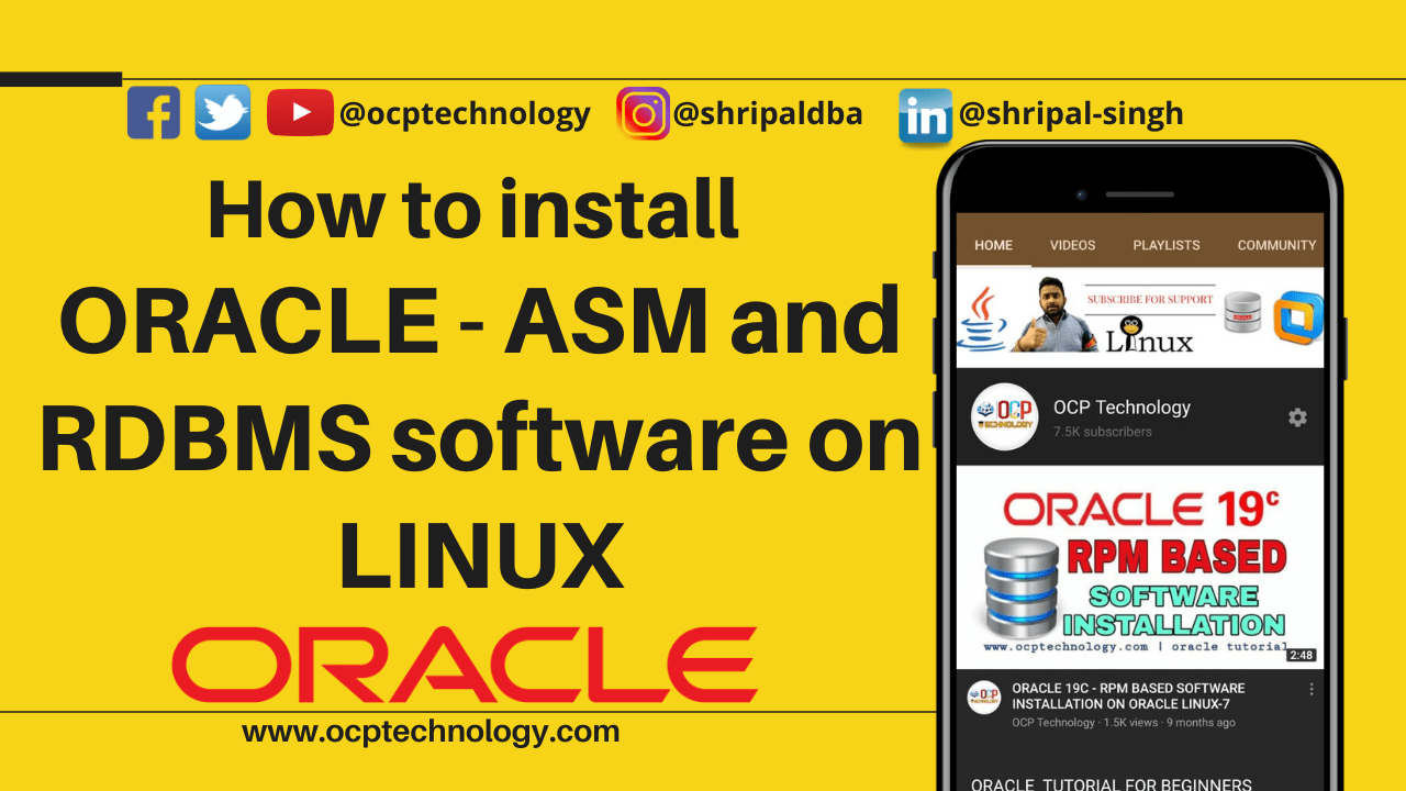 How to install ORACLE 11g ASM and RDBMS in LINUX 5 shripal