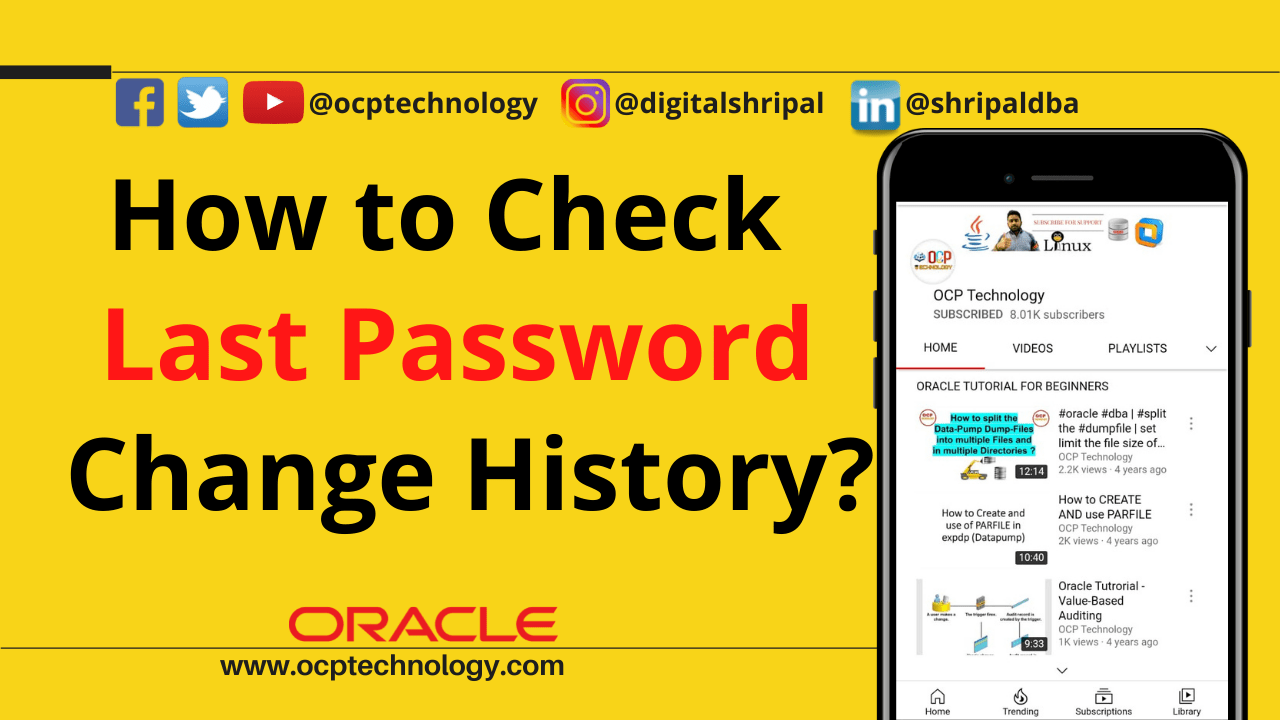 Last Password Change in oracle last password change date