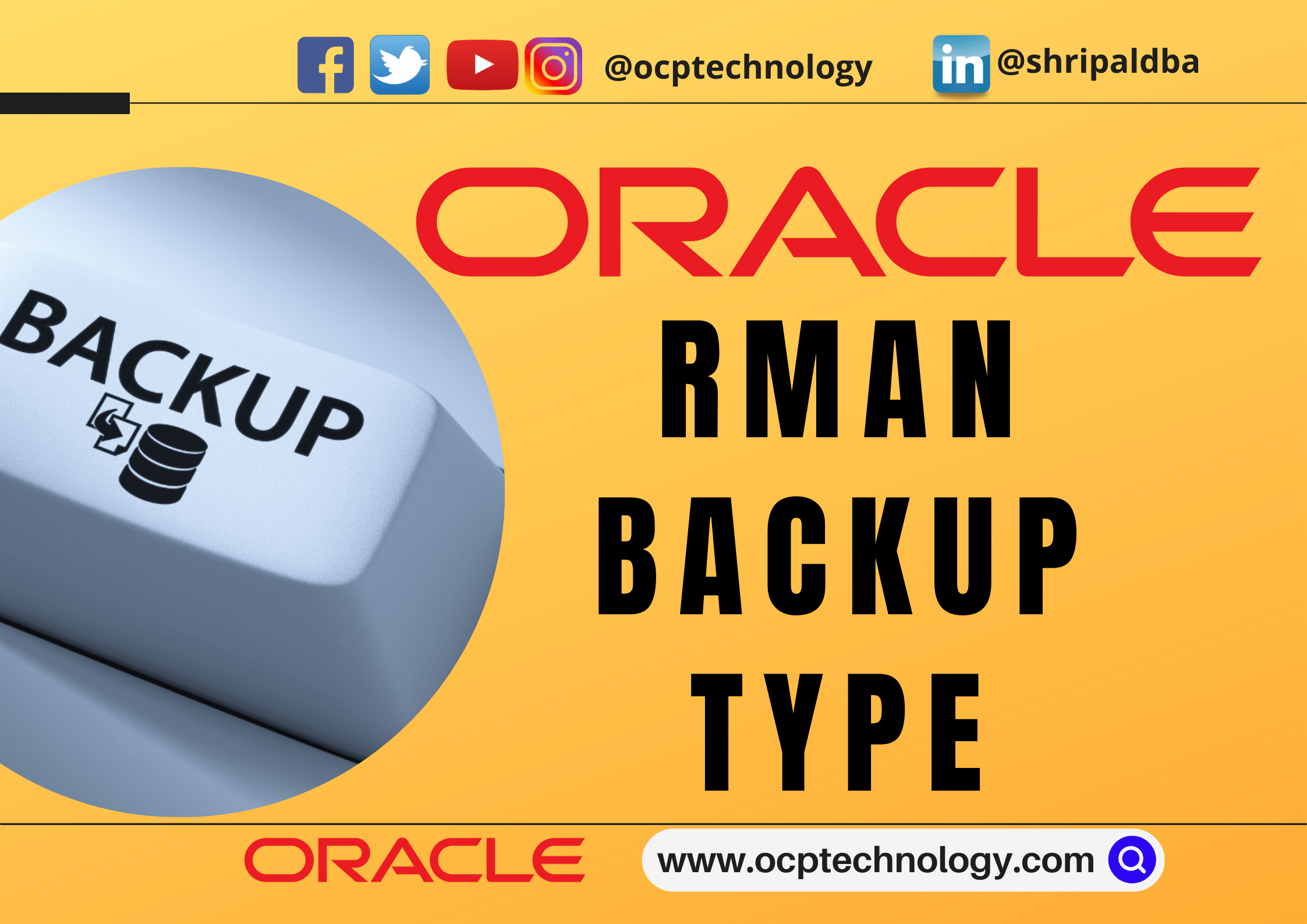 RMAN Backup types Full Database, Differential Incremental, Cumulative