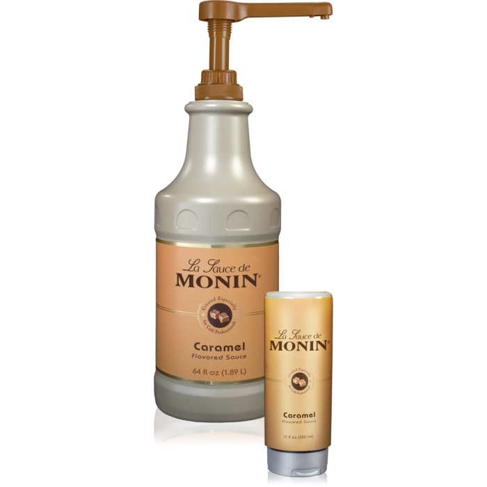 Monin Caramel Sauce 4/64oz Bottles Coffee Break Roasting