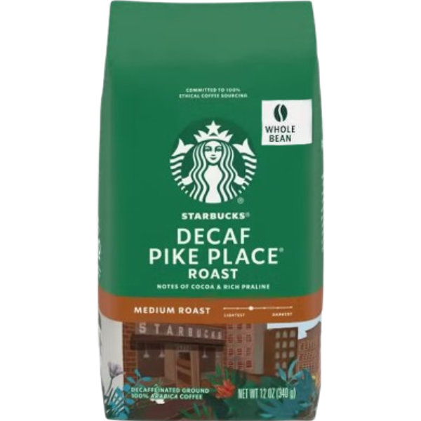 Starbucks Whole Bean Pike Place Decaf Roast 1lb Prestige Services