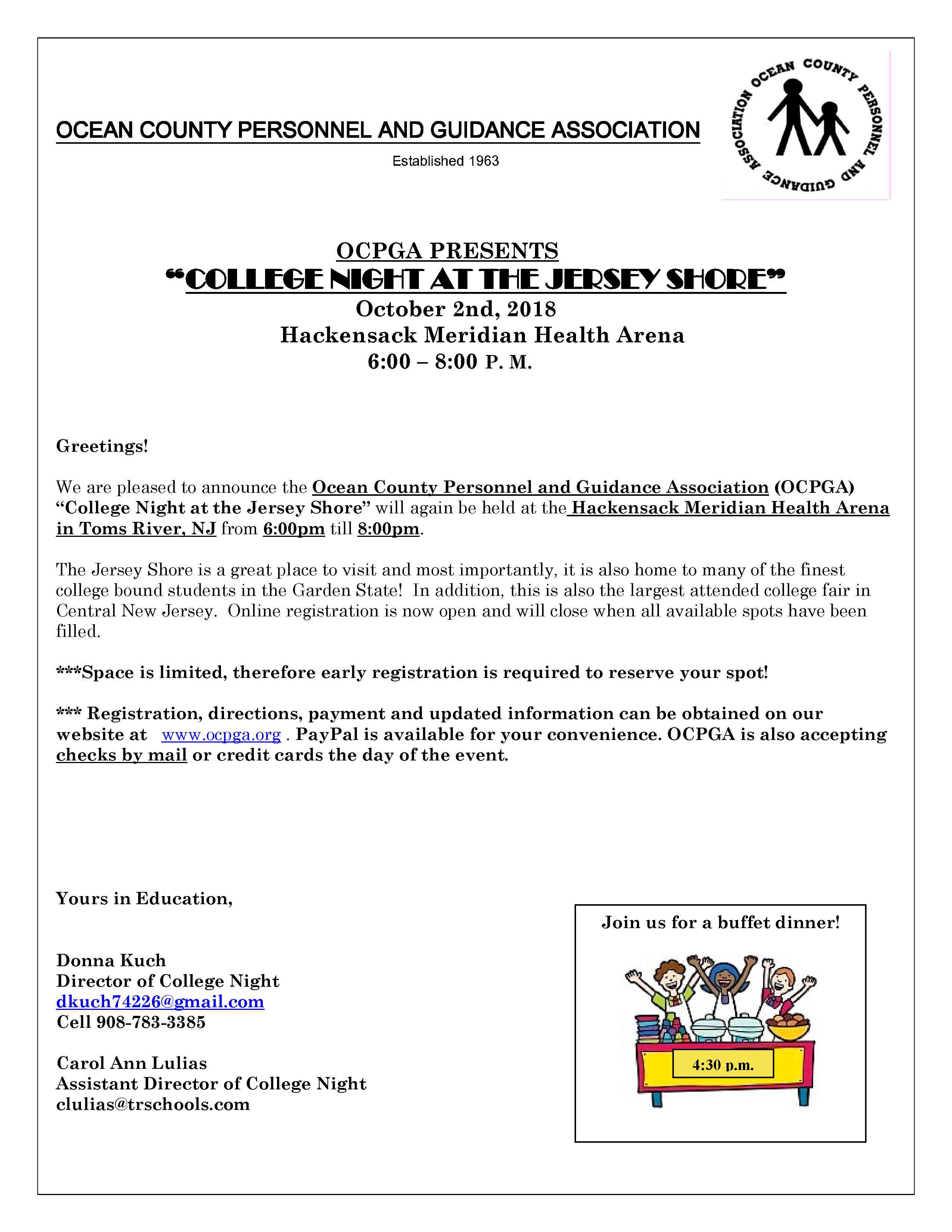 College Night Fall Invite 2018 Ocean County School Counselors Association