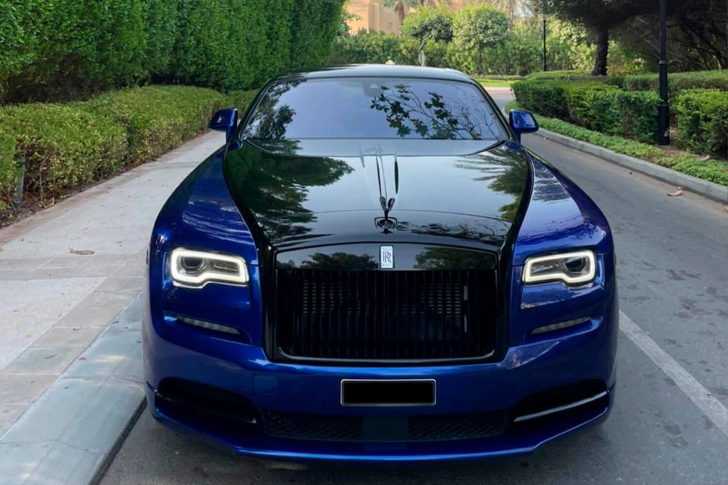 Rent RollsRoyce Wraith Blue in Dubai Luxury Octane Luxury Car Rental Dubai