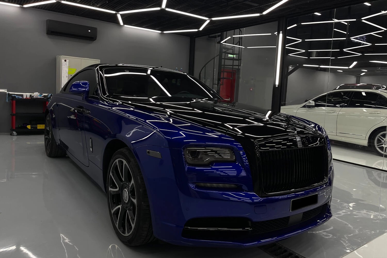 Rent RollsRoyce Wraith Blue in Dubai Luxury Octane Luxury Car