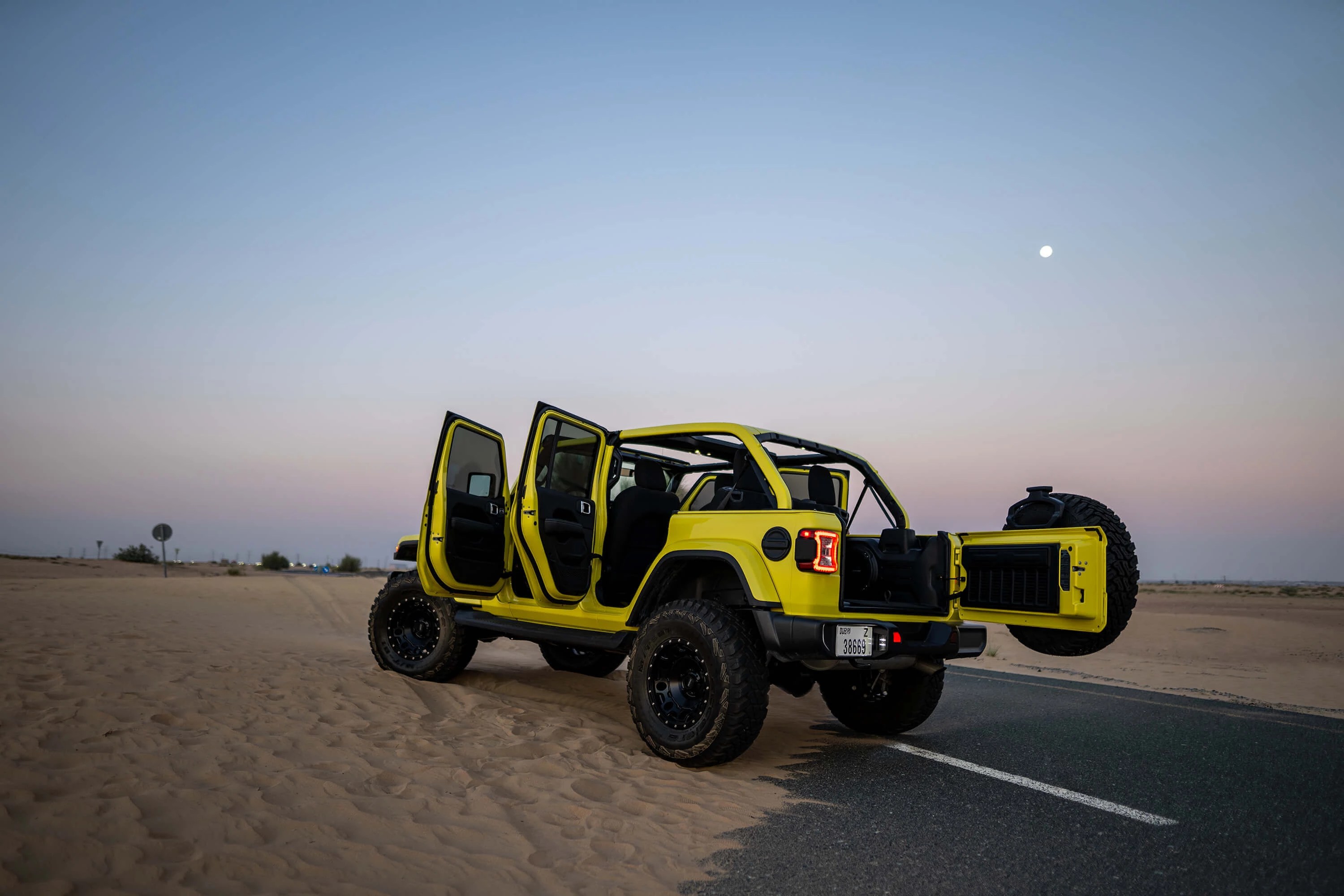 Rent Jeep Wrangler Yellow 2023 in Dubai SUV Octane Luxury Car