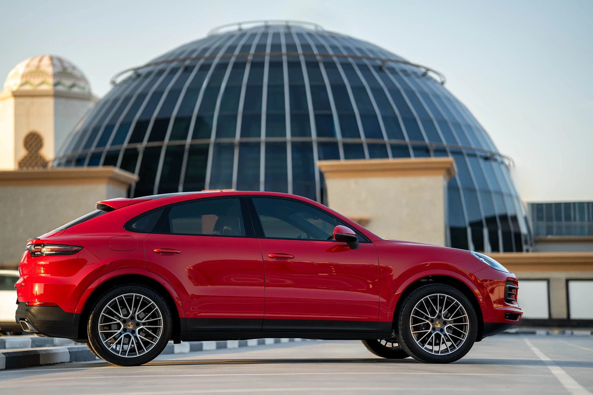 Rent Porsche Cayenne Coupe Red in Dubai SUV Octane Luxury Car