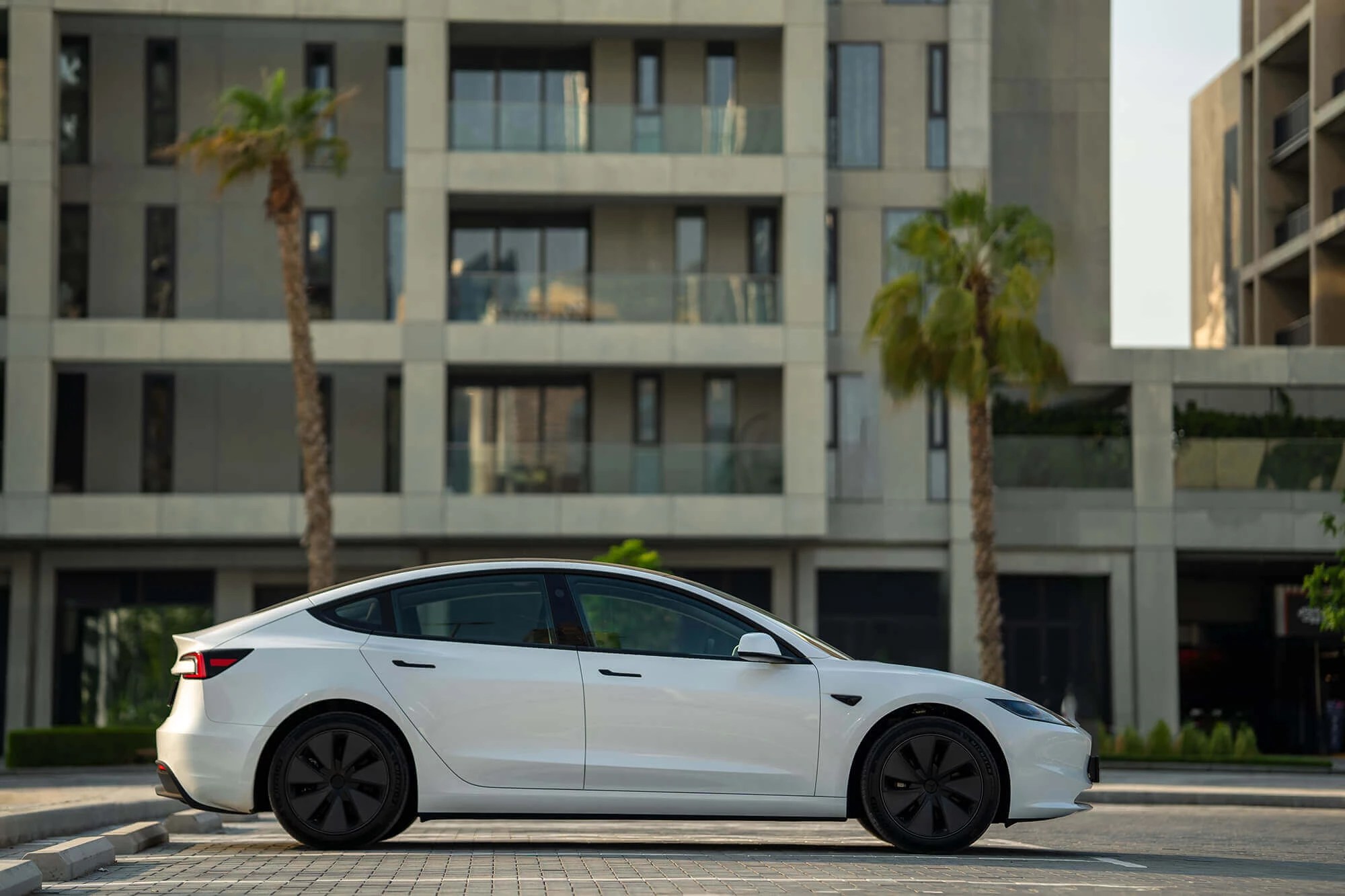 Rent Tesla Model 3 White in Dubai Electric Octane Luxury Car Rental