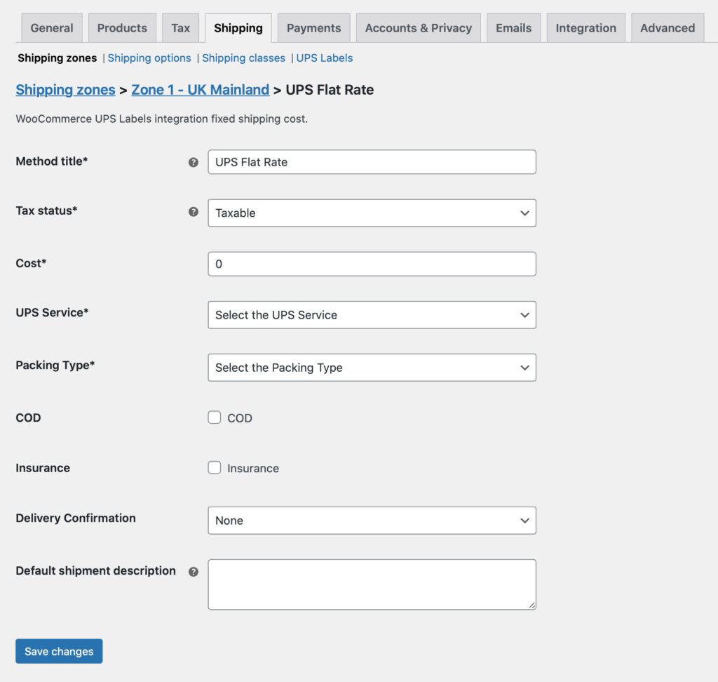 UPS Labels Adding the UPS Flat Rate shipping method