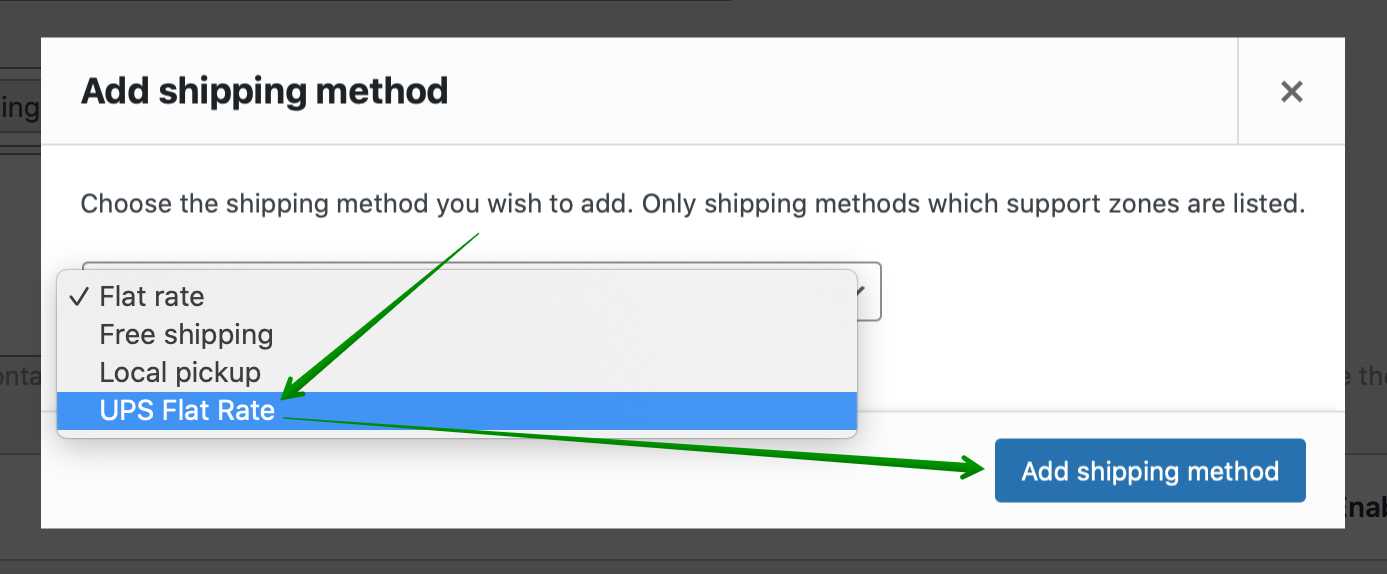 UPS Labels Adding the UPS Flat Rate shipping method