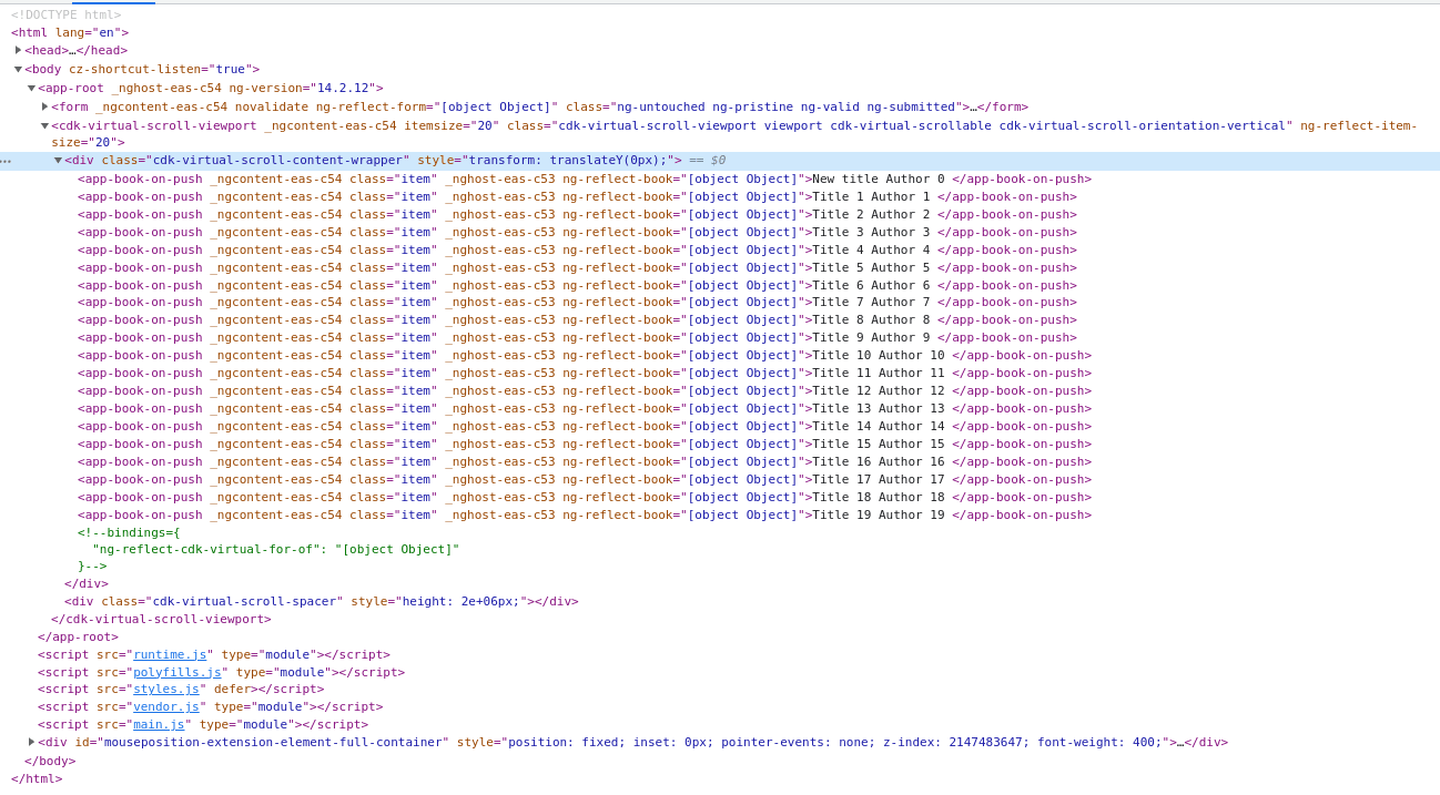 Angular Performance Optimization Virtual Scroll OctoPerf