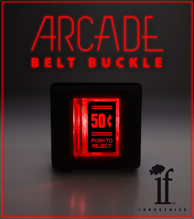Arcade Coin Slot Belt Buckle That Lights Up