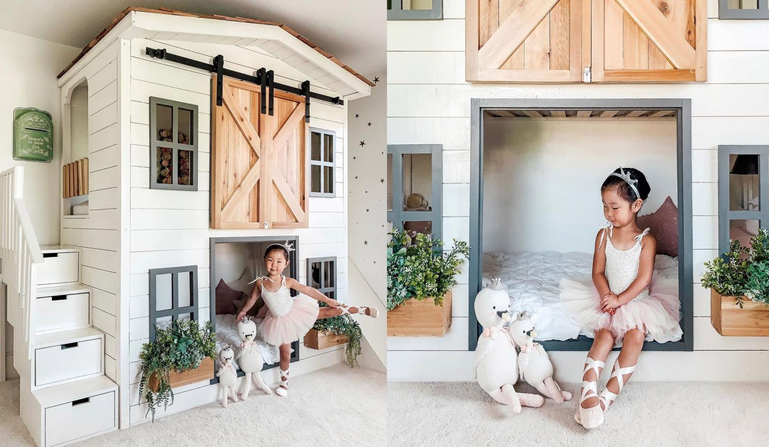 This DIY Farmhouse Bunk Bed Is The Most Adorable Addition To Any Shared