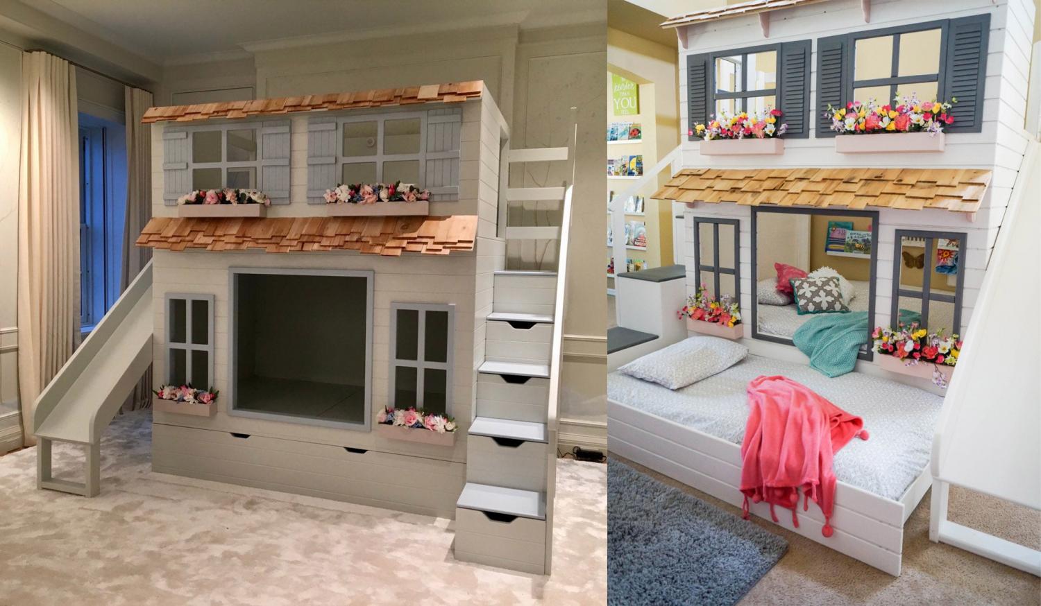 This DIY Farmhouse Bunk Bed Is The Most Adorable Addition To Any Shared