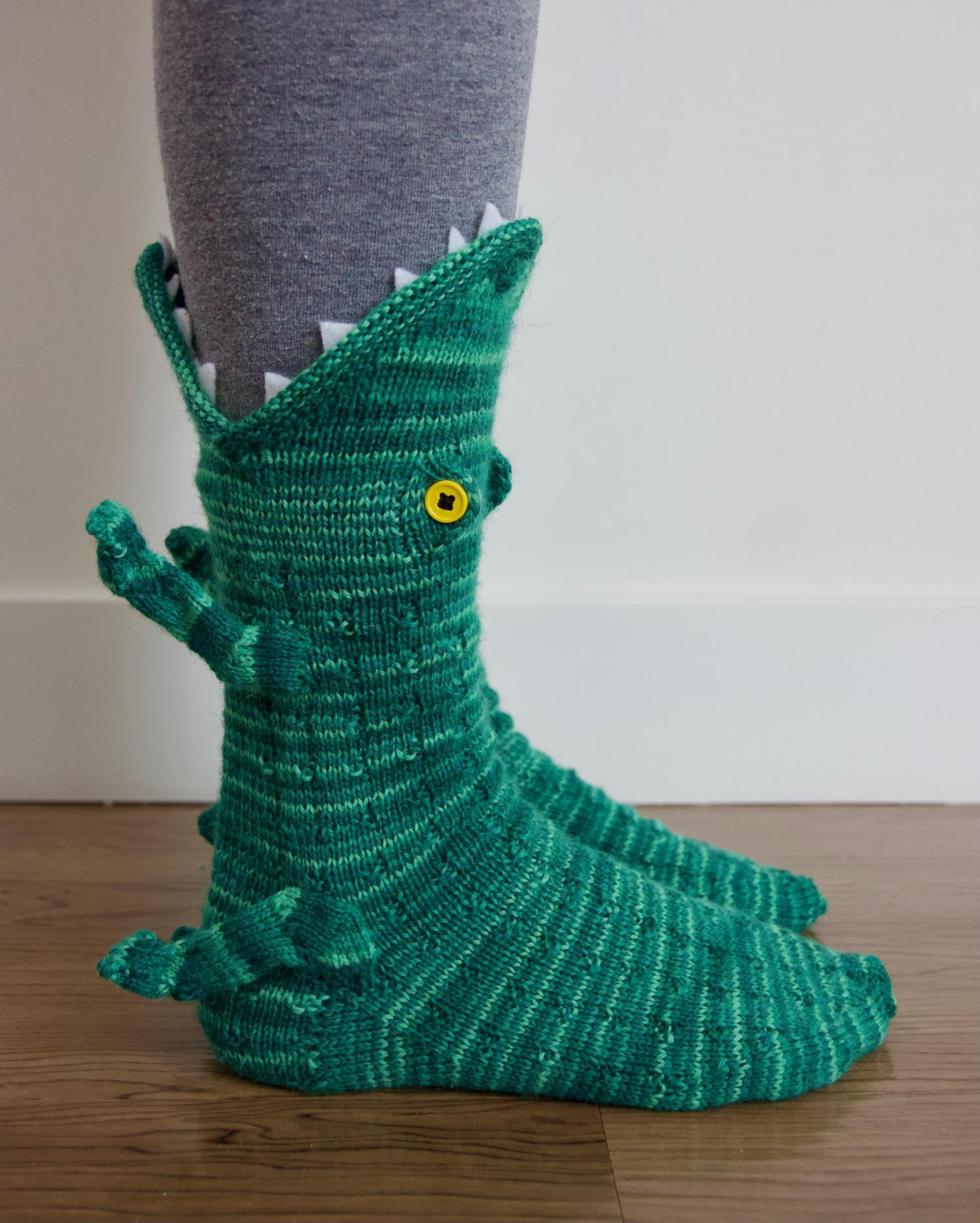 These Crocodile Socks Make It Look like Crocodiles Are Eating Your Legs