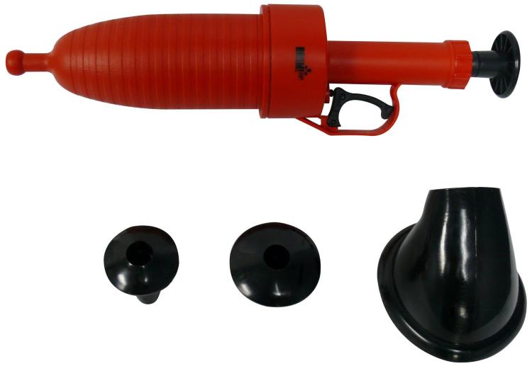 Air Pressure Gun Drain Blaster Unclogs Sinks and Toilets With The Pull