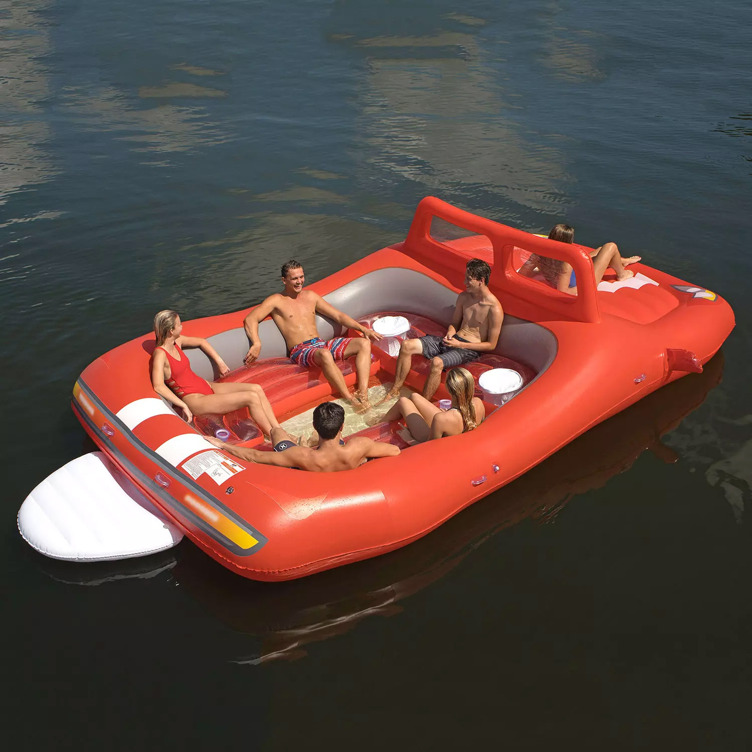THIS GIANT CONVERTIBLE CAR LAKE FLOAT IS THE ULTIMATE SPOT FOR RELAXING