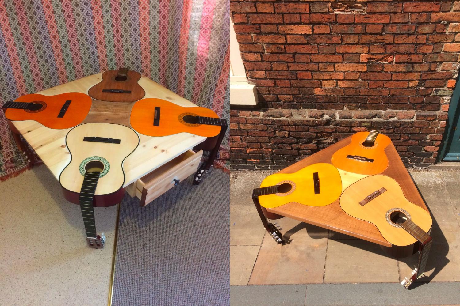 This Company Makes Guitar Coffee Tables Using Four Real Guitars