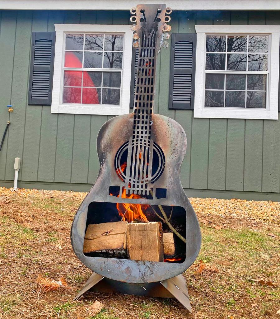 This Guitar Fire Pit Is The Perfect Backyard Centerpiece For Guitar Players