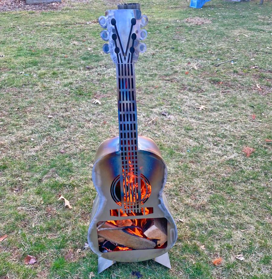 This Guitar Fire Pit Is The Perfect Backyard Centerpiece For Guitar Players