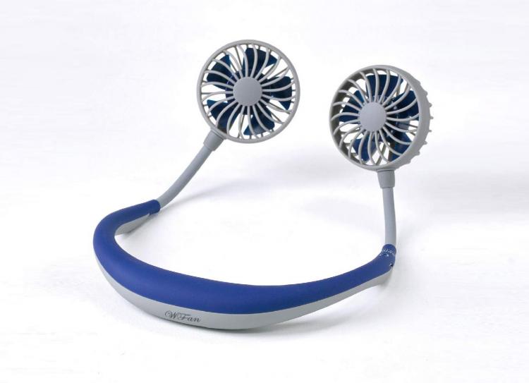 This HandsFree Fan Wraps Around Your Neck To Keep You Cool While On The Go