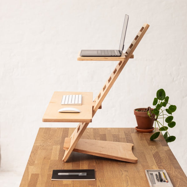 This Wooden Laptop Stand Converts Your Existing Desk Into an AnyHeight