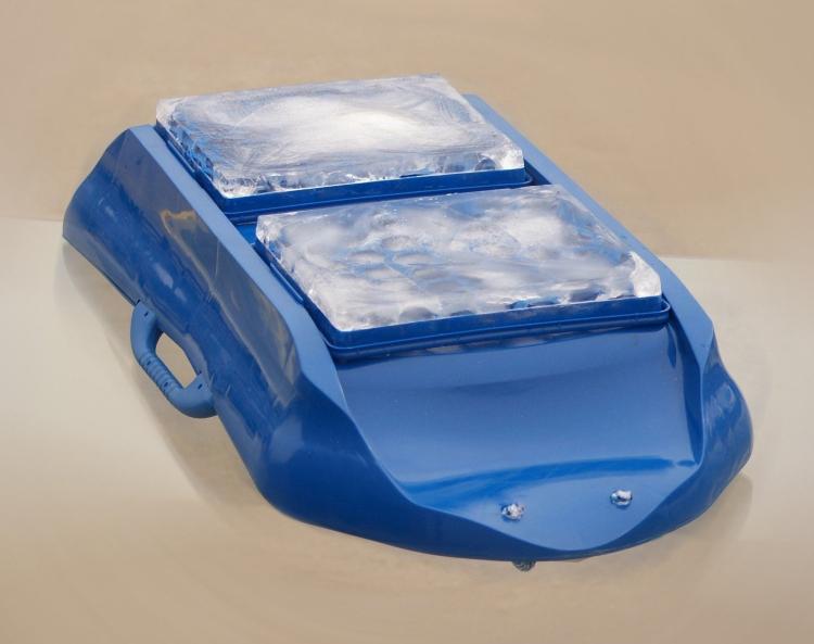 Ice Sled Uses Blocks Of Ice On The Bottom To Sled On Grass