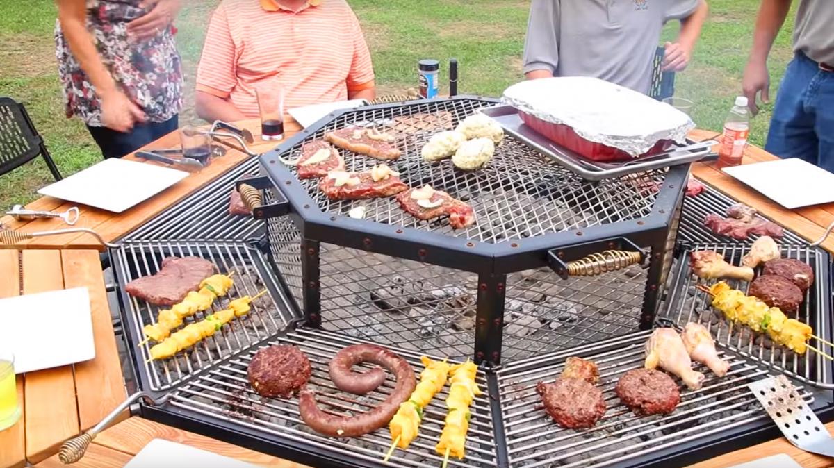 This Incredible Octagon Grilling Table Allows Everyone To Cook Their