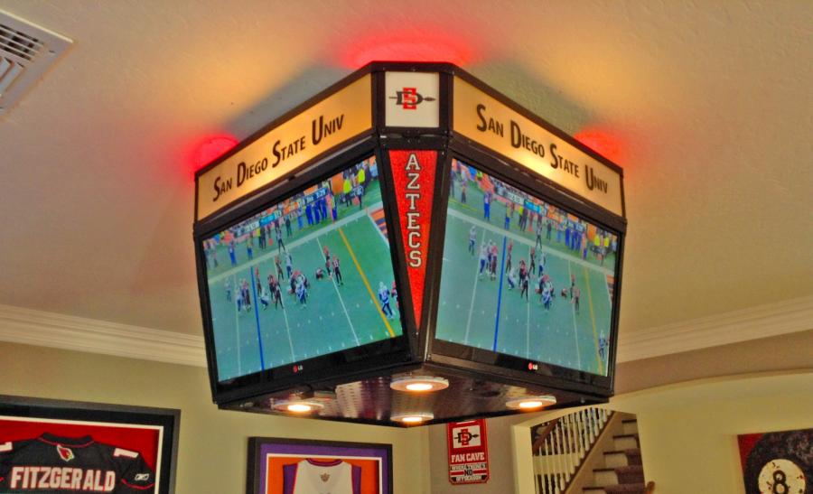 This Mini Jumbotron Is a 4 Sided TV You Can Mount In Your Man Cave For
