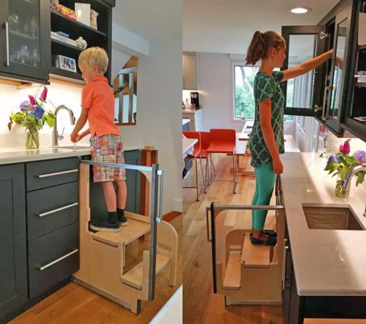 This Incredible Hideaway StepStool Pulls Out From The