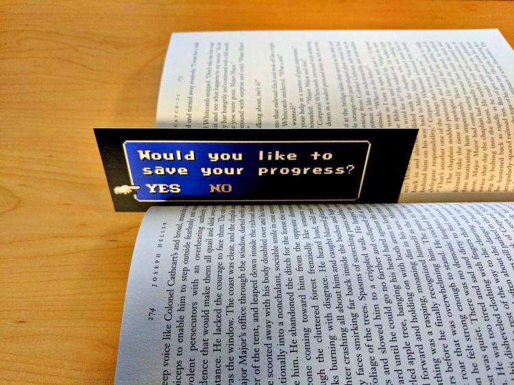 'Save Your Progress?' Geeky Video Game Bookmark
