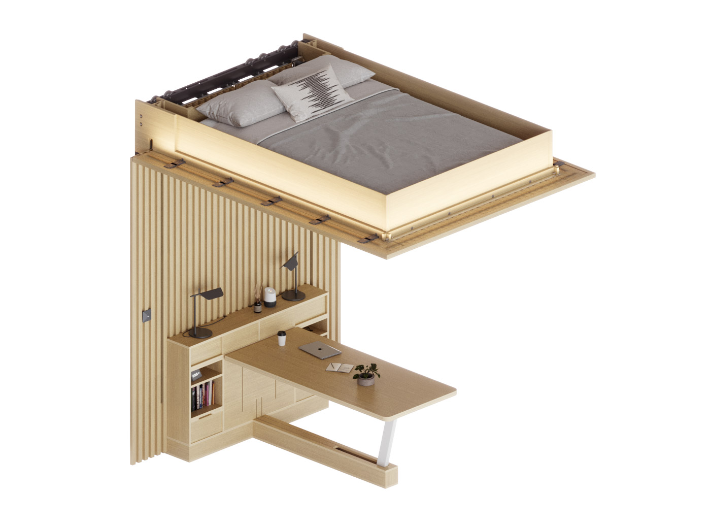 This Cloud Murphy Bed Automatically Descends From The Ceiling