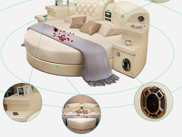 Ultimate Bed 2.0 Bed With Massage Chairs, Speakers, and TV