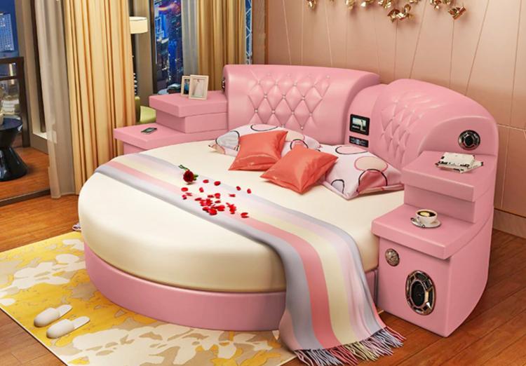 Ultimate Bed 2.0 Bed With Massage Chairs, Speakers, and TV
