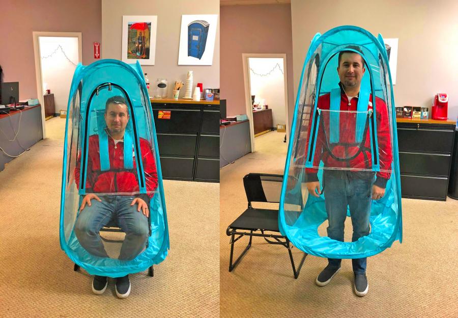 These Weatherproof Walking Pods Keep You Completely Dry From Rain