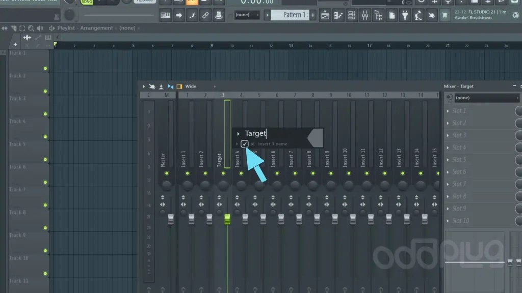 Sending Playlist Track to Mixer Channel in FL Studio OddPlug