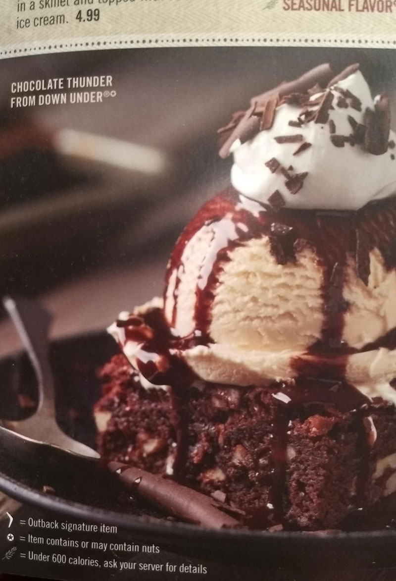 Outback needs to rethink the name of this dessert… Odd Stuff Magazine