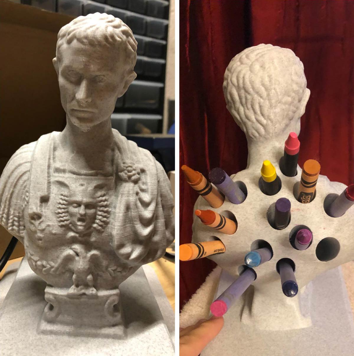 I 3d printed a Julius Caesar pencil holder bust for my mom Odd Stuff