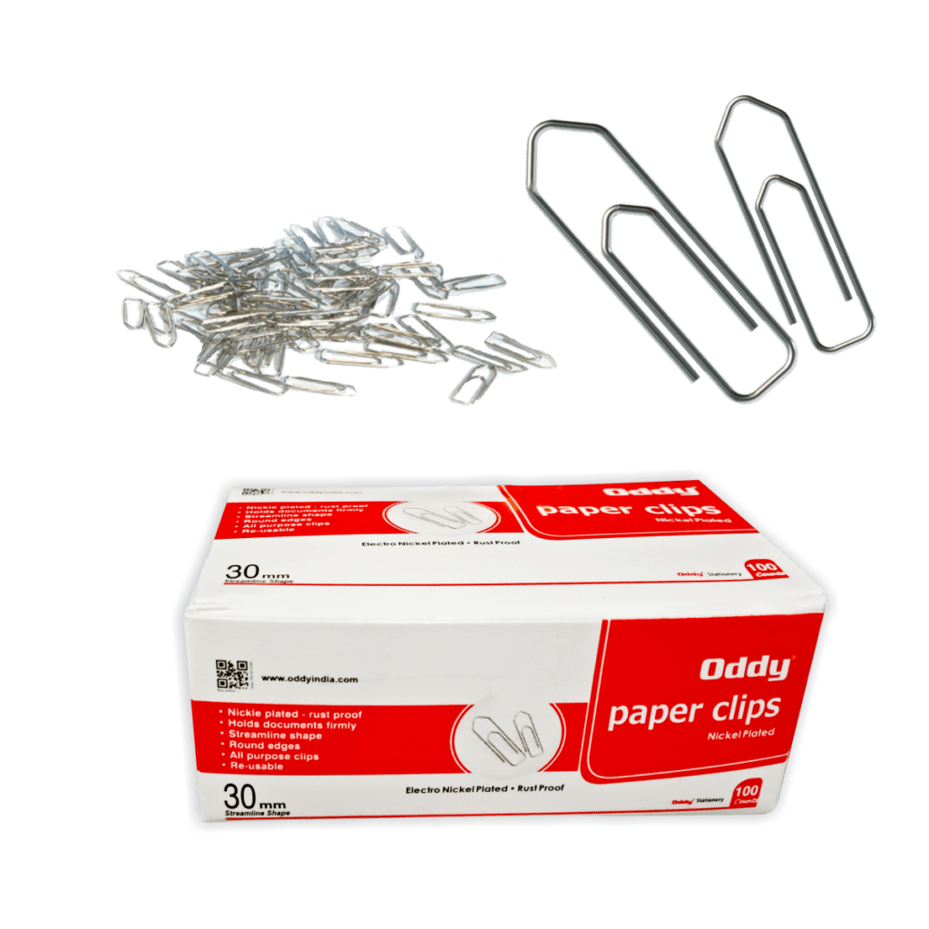 PAPER CLIPS STREAMLINED NICKEL PLATED RUST PROOF Oddy India