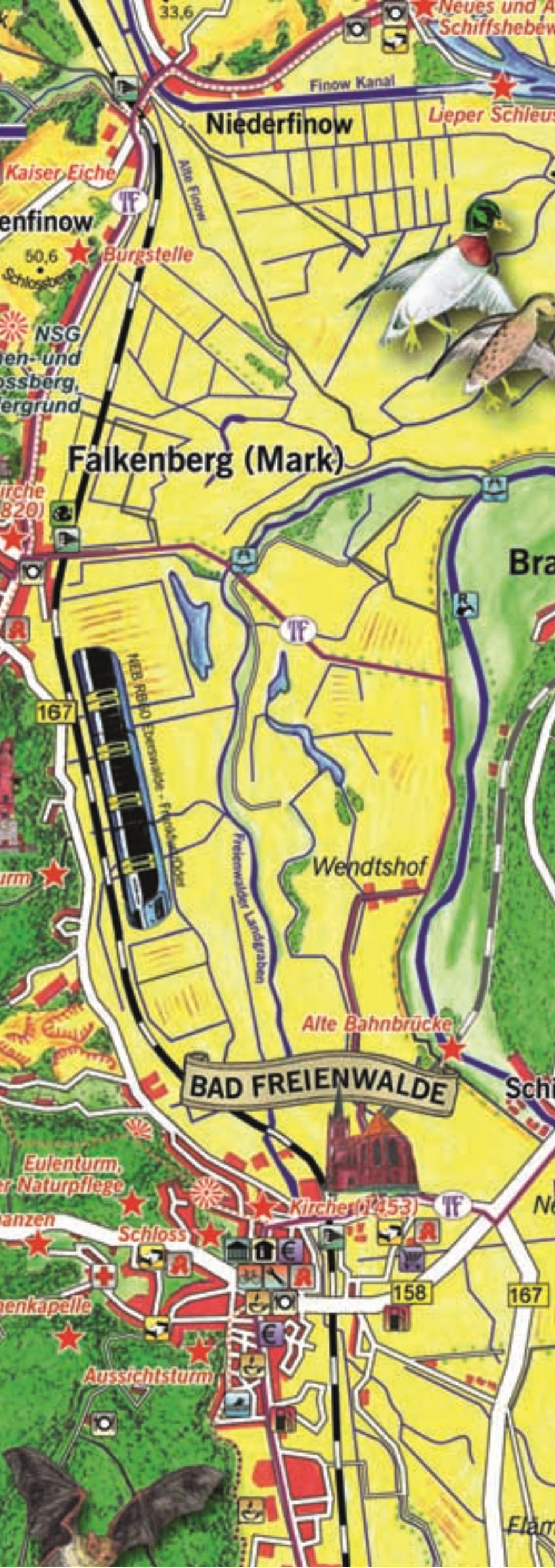 Oderbruch Karte Brandenburg Rad und Wanderkarte Oderbruch