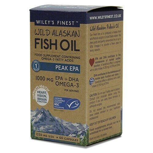 Wiley’s Finest Wild Alaskan Fish Oil Peak EPA (60 Capsules) ODESHE
