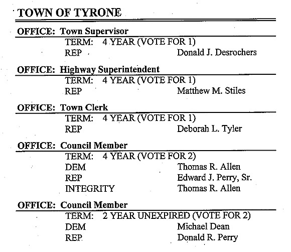 The Odessa File Government of Schuyler County