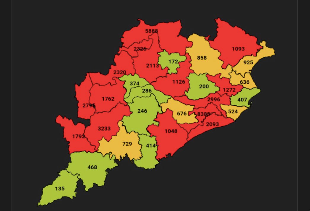 15 Odisha Districts Turn Red Amid Surge In COVID19 Cases; Over 8K