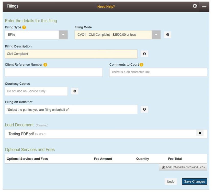 How to Add Attachments to a Filing eFile