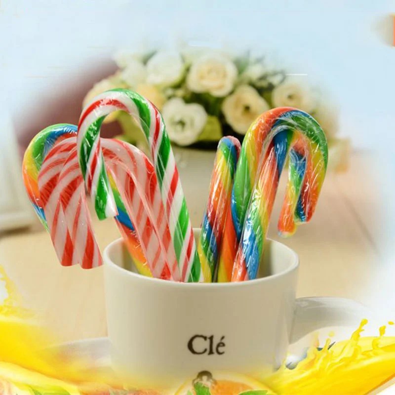 Rainbow Hard Candy Cane Candy Manufacturer
